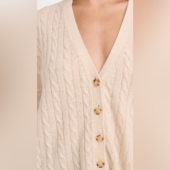 NWT Reformation Giusta Oversized Cashmere Cardigan eco beige large - Picture 3 of 10